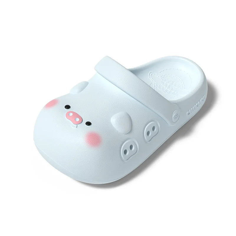 Women's Cartoon Pig EVA Clog Slippers – Closed Toe Novelty Novelty Clog Slippers Axl Blue 36-37