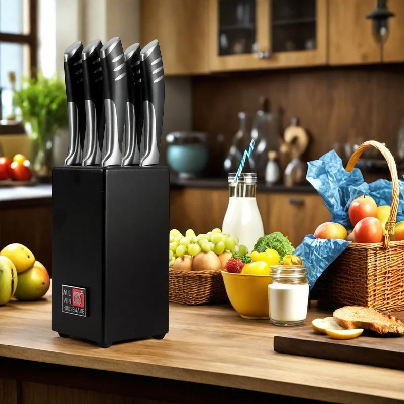 6-Piece Steak Knife Block Set | High Carbon Stainless Steel Steak Knife Set Axl