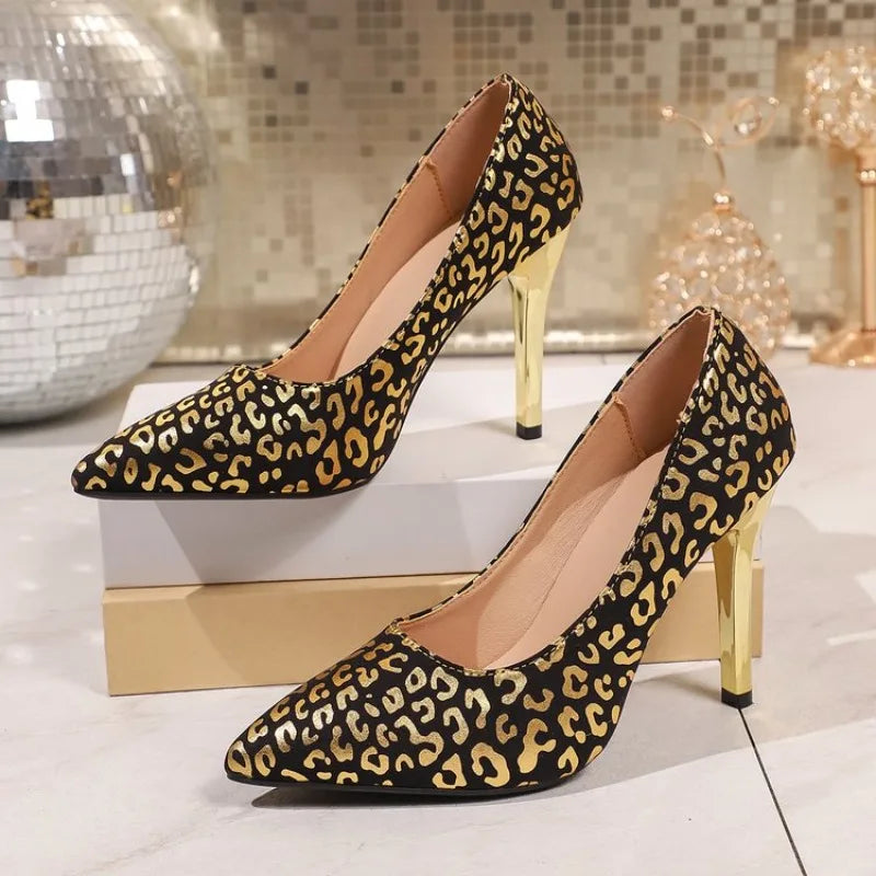 Women's Leopard Print Stiletto Pumps – Pointed Toe Party Heels Stiletto Party Pumps Axl