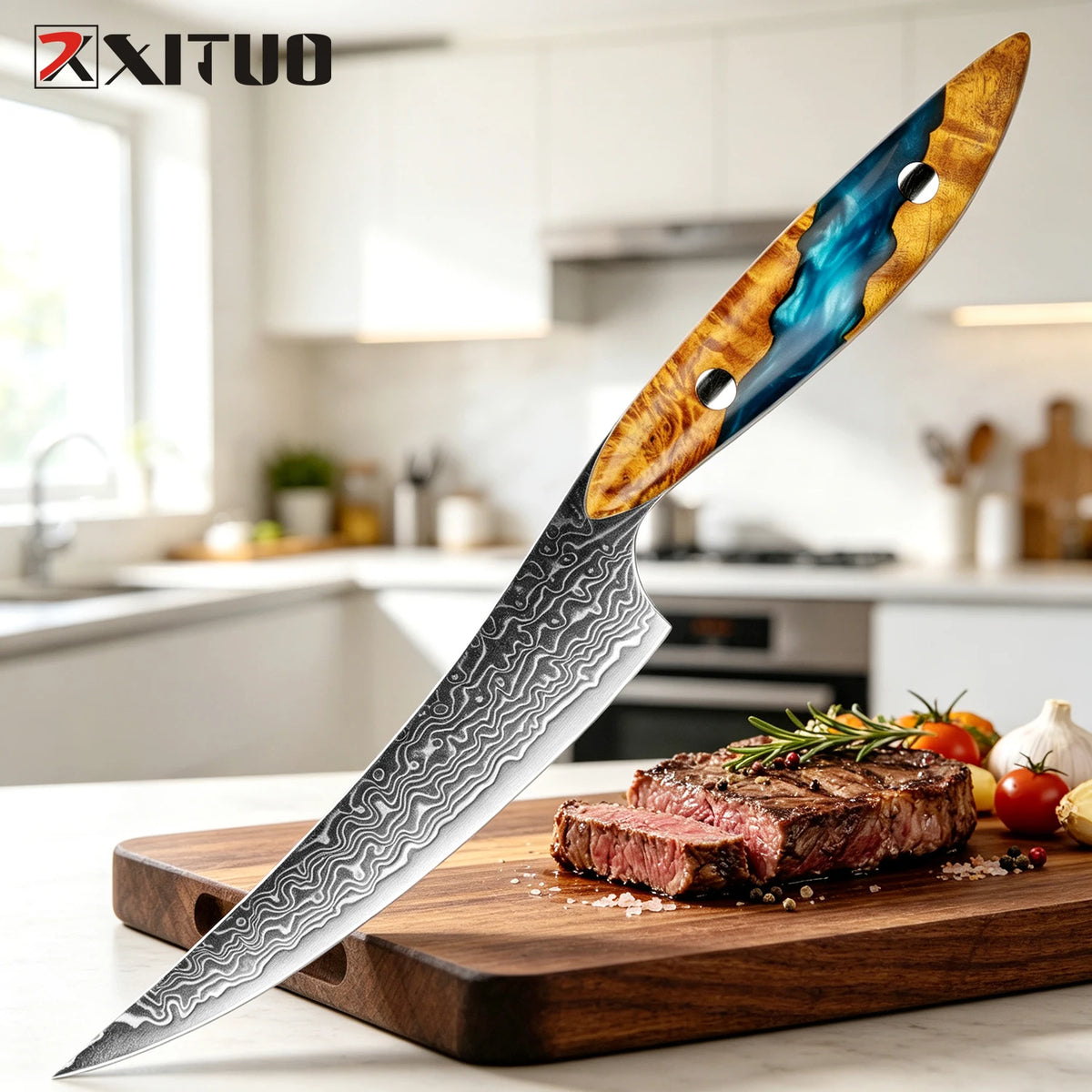 XITUO Damascus Chef Knife Set – 67-Layer VG10 Steel, 1-3 Pcs Damascus Kitchen Knife Set Axl Santoku Knife