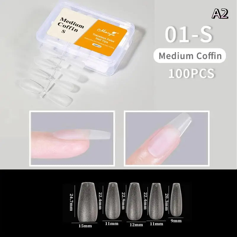 100 Pcs Press On False Nail Tips – DIY Nail Extensions Press On Nail Tips Axl A2