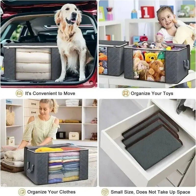 Non-Woven Quilt & Blanket Storage Bags with Zipper | 1–2 Pcs Bedding Storage Bag Axl