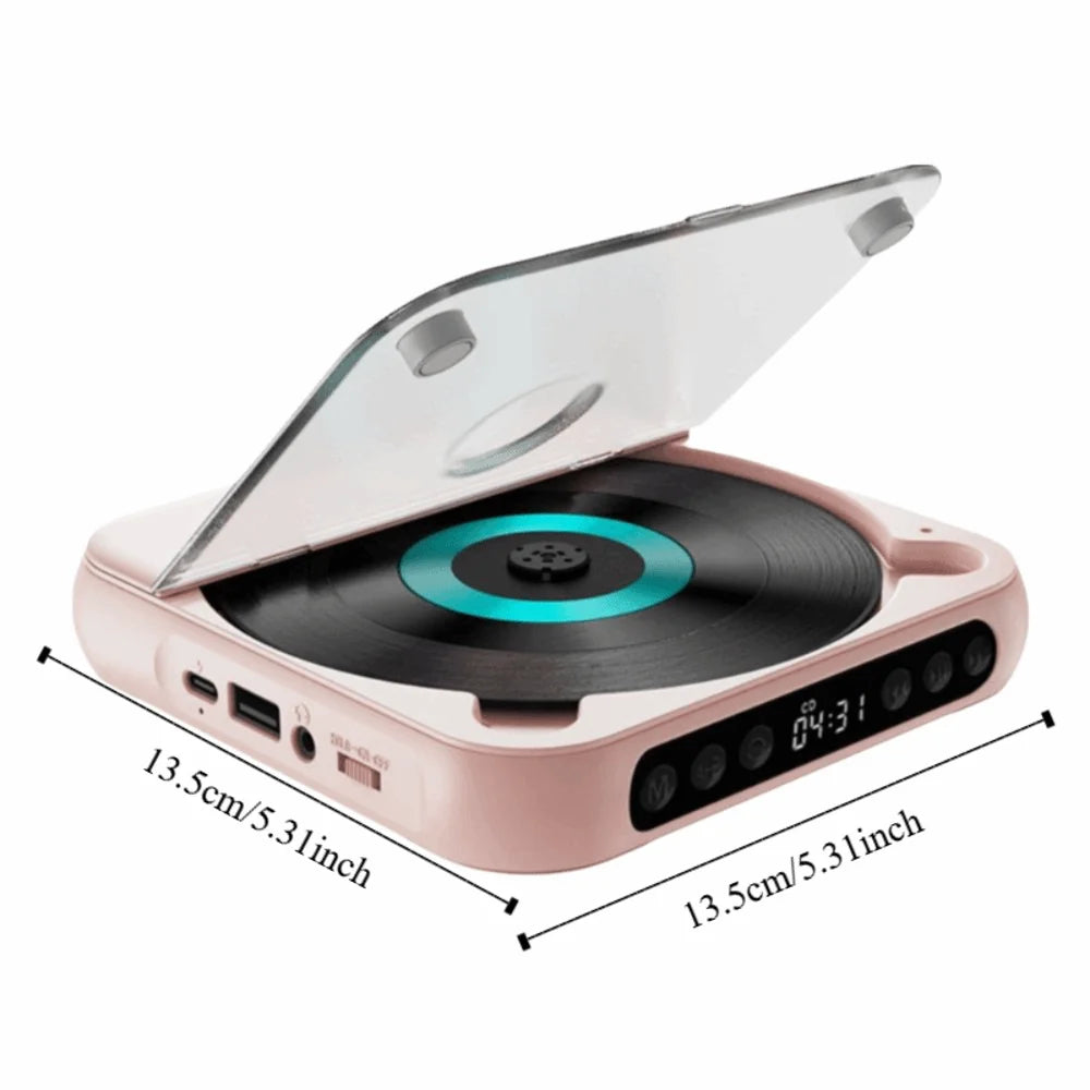 Portable Bluetooth CD Player – FM Radio, LED Display & A-B Repeat Portable CD Player Axl