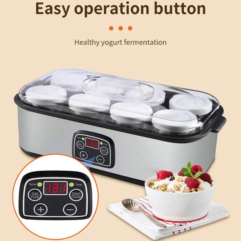 BALASHOV Automatic Yogurt Maker – 8-Jar Ice Cream & Pudding Yogurt Maker Axl