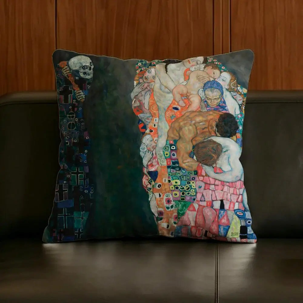 Gustav Klimt Linen Cushion Cover | Sofa, Bed & Chair Decor Linen Cushion Cover Axl White8 35X35cm