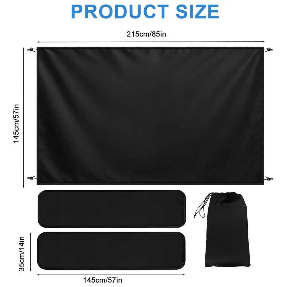 Outdoor Portable Shower Curtain – Waterproof Oxford Cloth & Magnetic Outdoor Privacy Curtain Axl Black