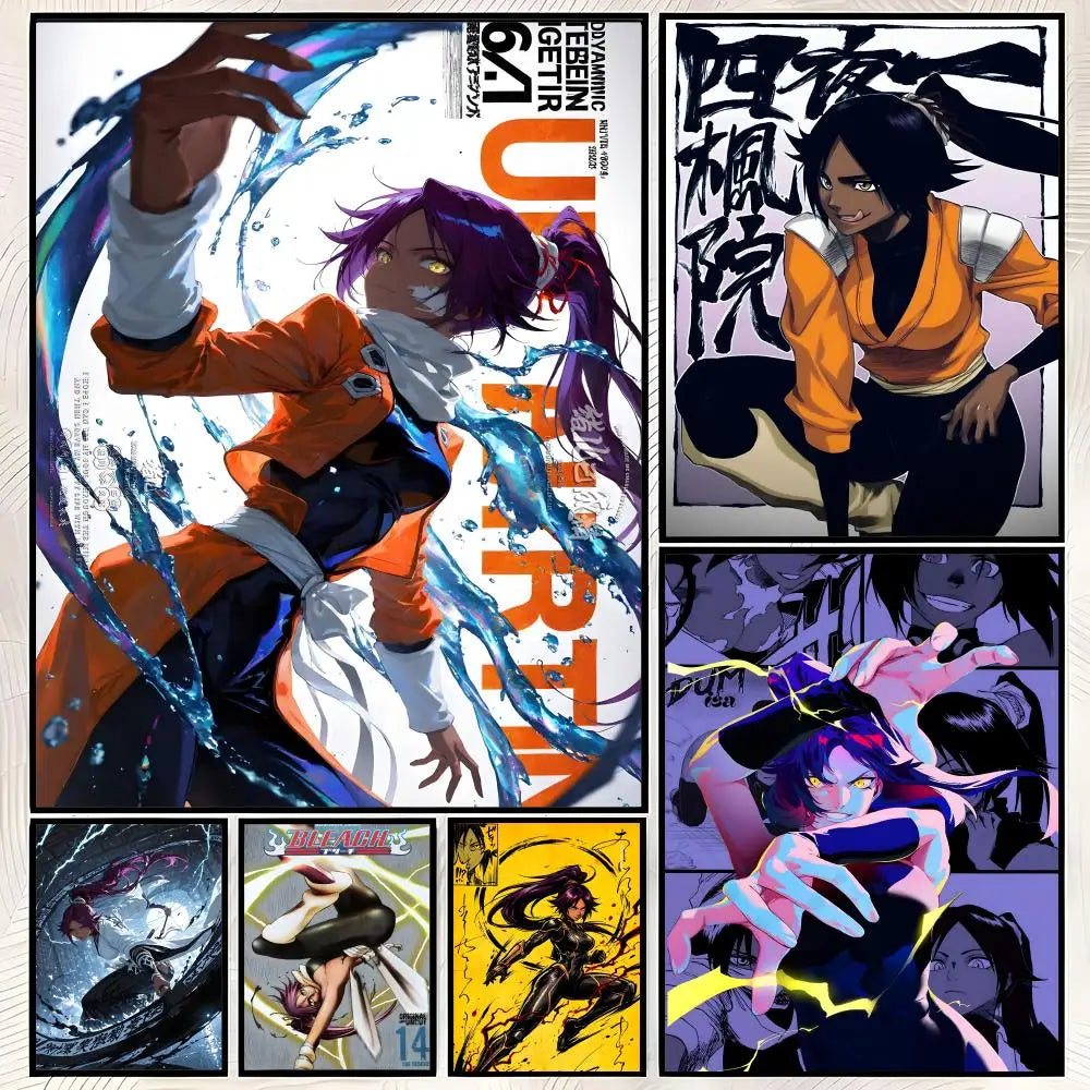 Yoruichi Shihoin Anime Wall Poster – HD Self-Stick Waterproof Anime Wall Poster Axl