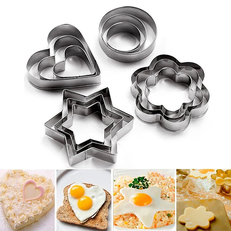 3pc Stainless Steel Cookie Cutters – Star, Heart & Flower Cookie Cutter Set Axl