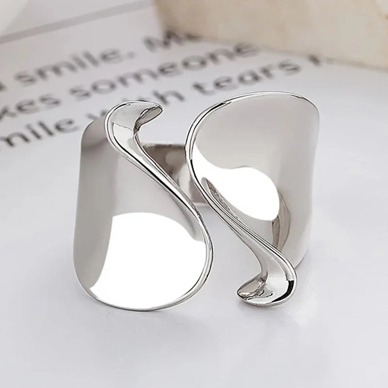 Huitan Geometric Wide Opening Ring for Women | Brass Fashion Fashion Ring Axl T1043 resizable