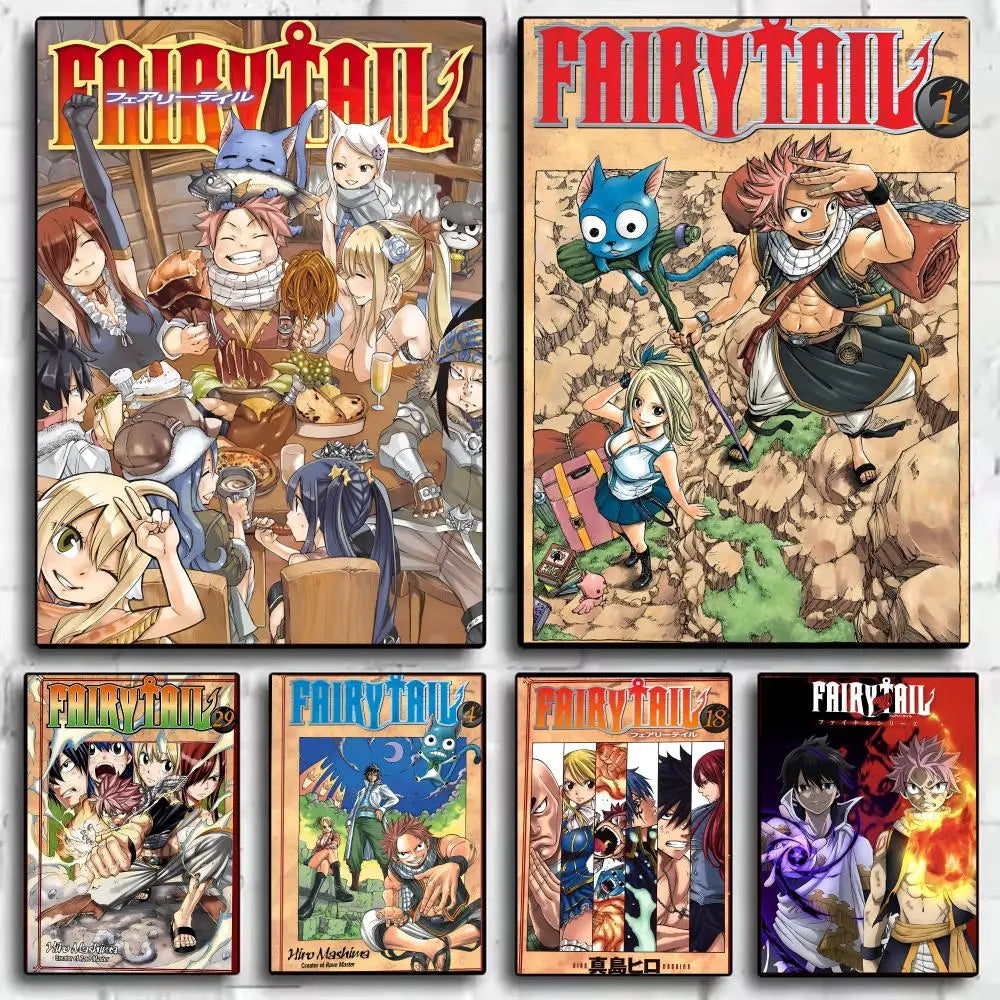 Fairy Tail Anime Poster Self-Adhesive Wall Art Sticker Anime Wall Poster Axl