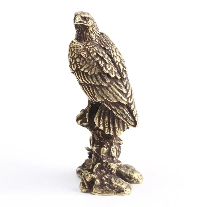 Vintage Brass Eagle Miniature Statue – Handmade Bird Figurine Decorative Figurine Axl