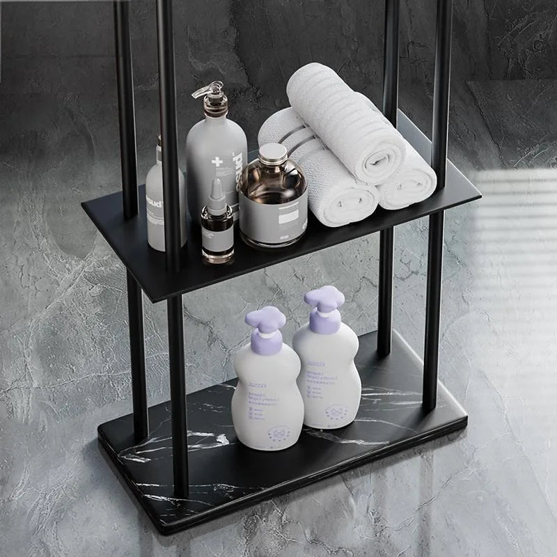 Marble Floor Towel Rack – Modern Double Standing Holder Floor Towel Rack Axl