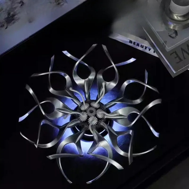 Luminous Rotating Mechanical Flower Sculpture | RGB LED Decor Decorative Sculpture Axl