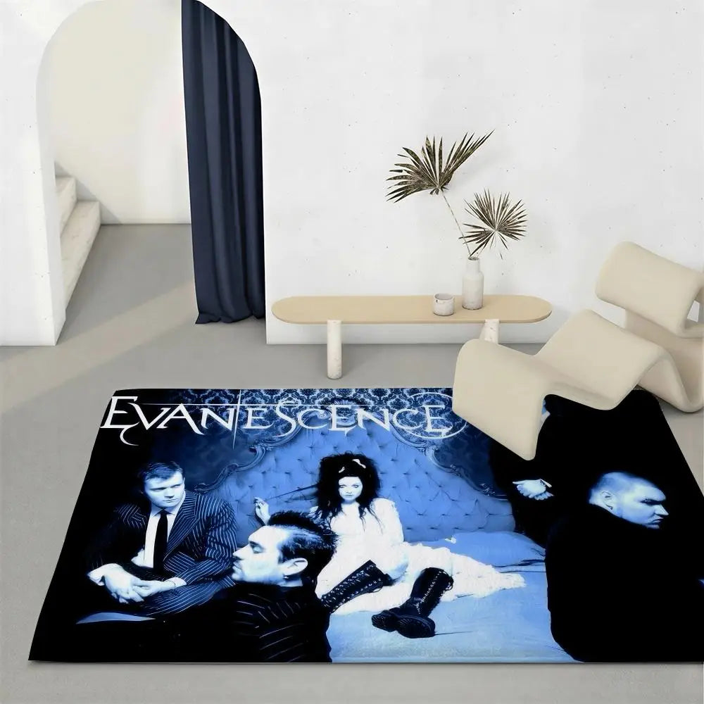 Evanescence Rock Band Flannel Floor Mat – Non-Slip Indoor Rug Flannel Floor Mat Axl White10 120x160cm