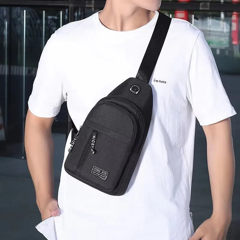 Men's Crossbody Sling Bag – Polyester Travel Chest Bag Crossbody Sling Bag Axl