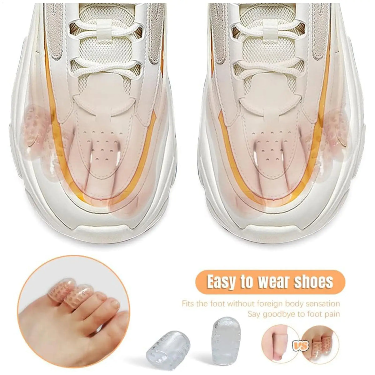 Silicone Toe Protectors 20 Pack – Clear Anti-Friction Toe Sleeves Toe Protector Sleeves Axl
