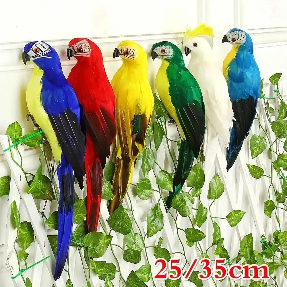 Handmade Feather Parrot Figurine – Garden & Home Bird Ornament Bird Garden Ornament Axl