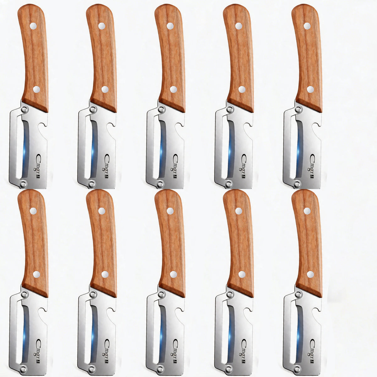 Stainless Steel Vegetable Peeler with Bottle Opener & Wood Handle Vegetable Peeler Axl K10