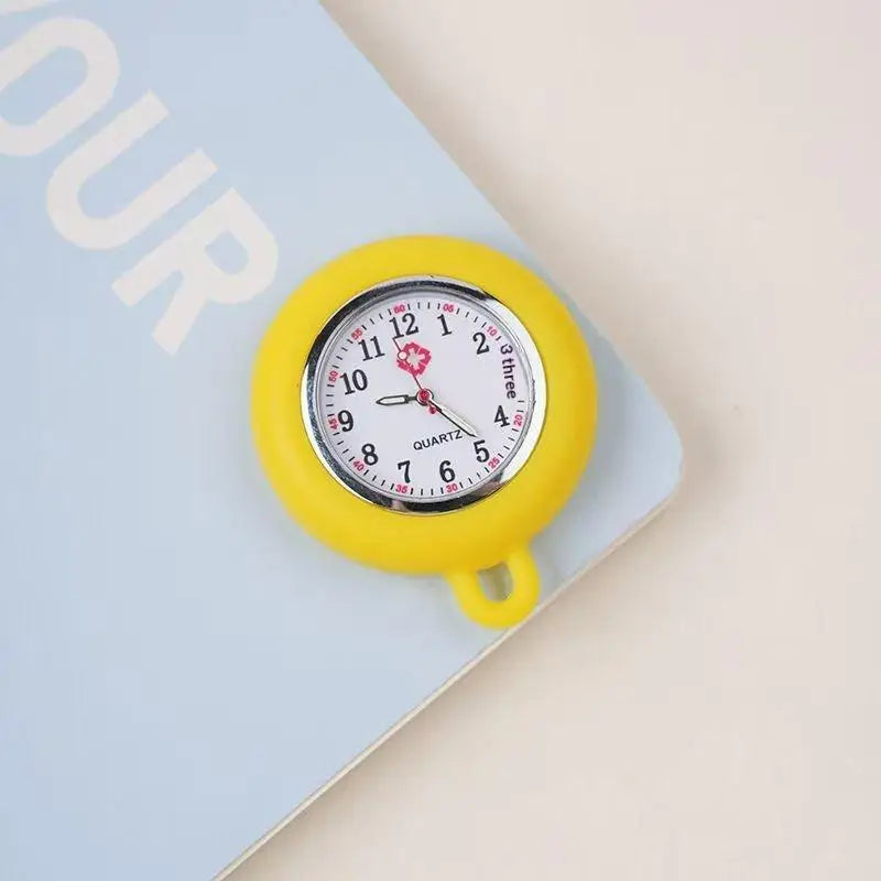 Silicone Nurse Fob Watch – Colourful Lapel Clip Pocket Watch Nurse Fob Watch Axl one size Yellow