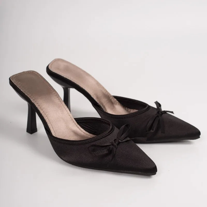 Women's Pointed Toe High Heel Mule Slides – Slip-On Pumps High Heel Mule Slides Axl black 35