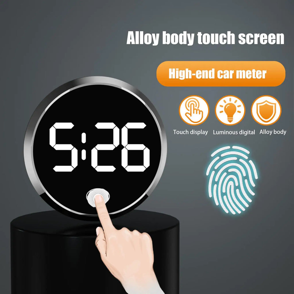 Car LED Clock Touch-Control Dashboard Digital Watch | RV & Travel Car Dashboard Clock Axl