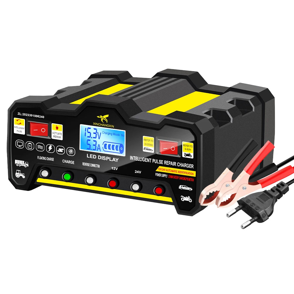220W Intelligent LCD Car Battery Charger – 300AH Lead Acid Car Battery Charger Axl EU