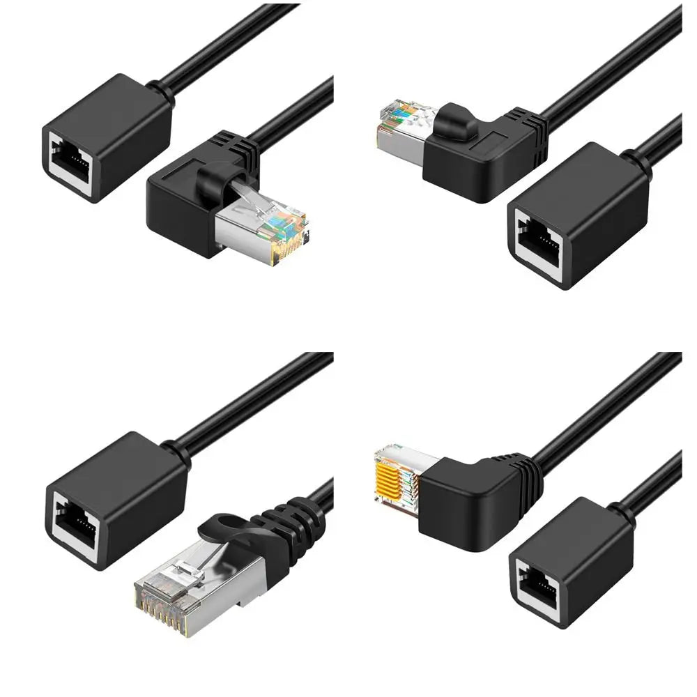 90° Angled RJ45 CAT6 Ethernet Extension Cable – Up/Down/Left/Right Ethernet Extension Cable Axl
