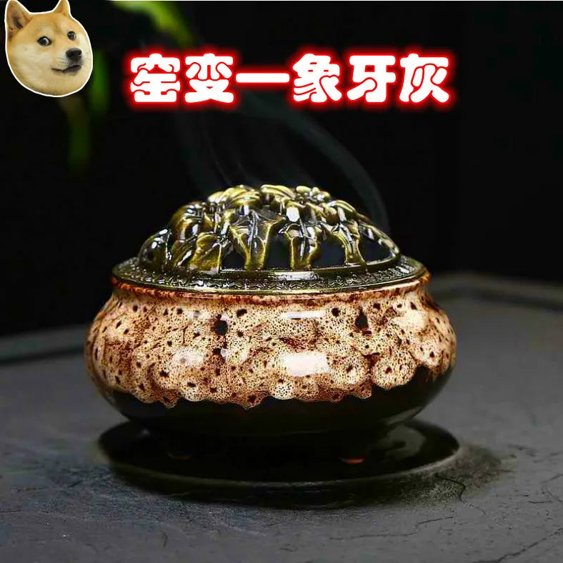 Ceramic Incense Burner – Sandalwood Box & Incense Diffuser Incense Burner Axl Ivory ash