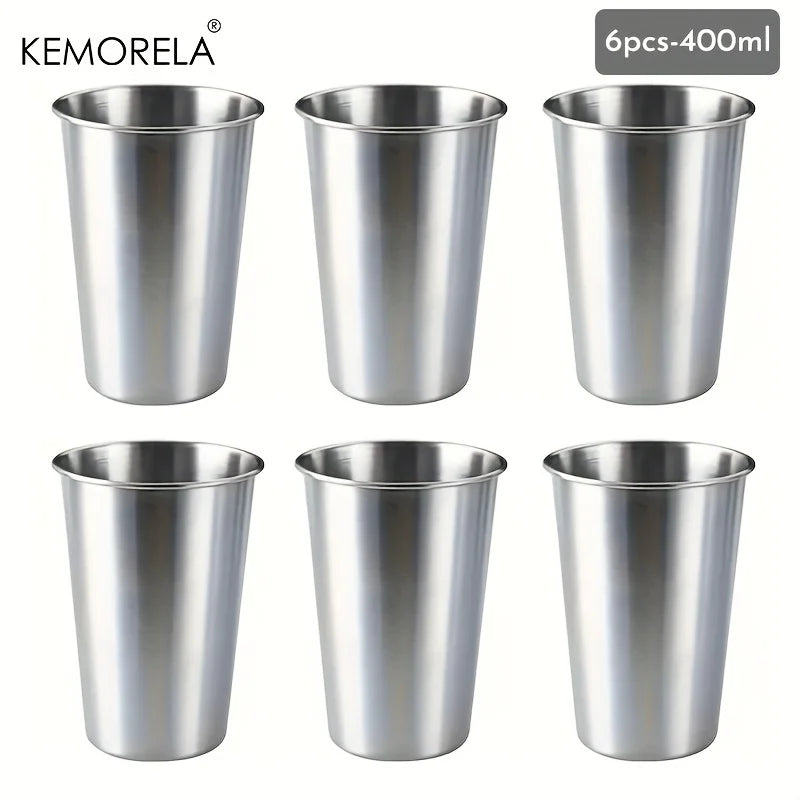 KEMORELA 4-Pack Stainless Steel Camping Cups 300–500ML Stainless Steel Tumblers Axl 6pcs-400ML 301-500ml
