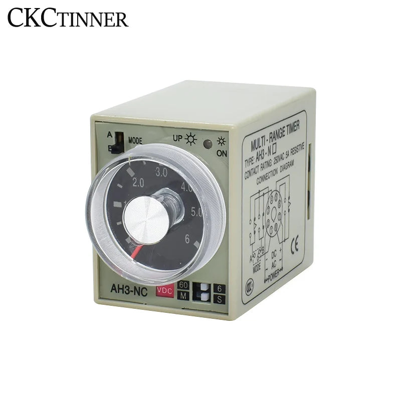 AH3-N 8-Pin Adjustable Time Delay Relay | Multi-Range Timer Time Delay Relay Axl