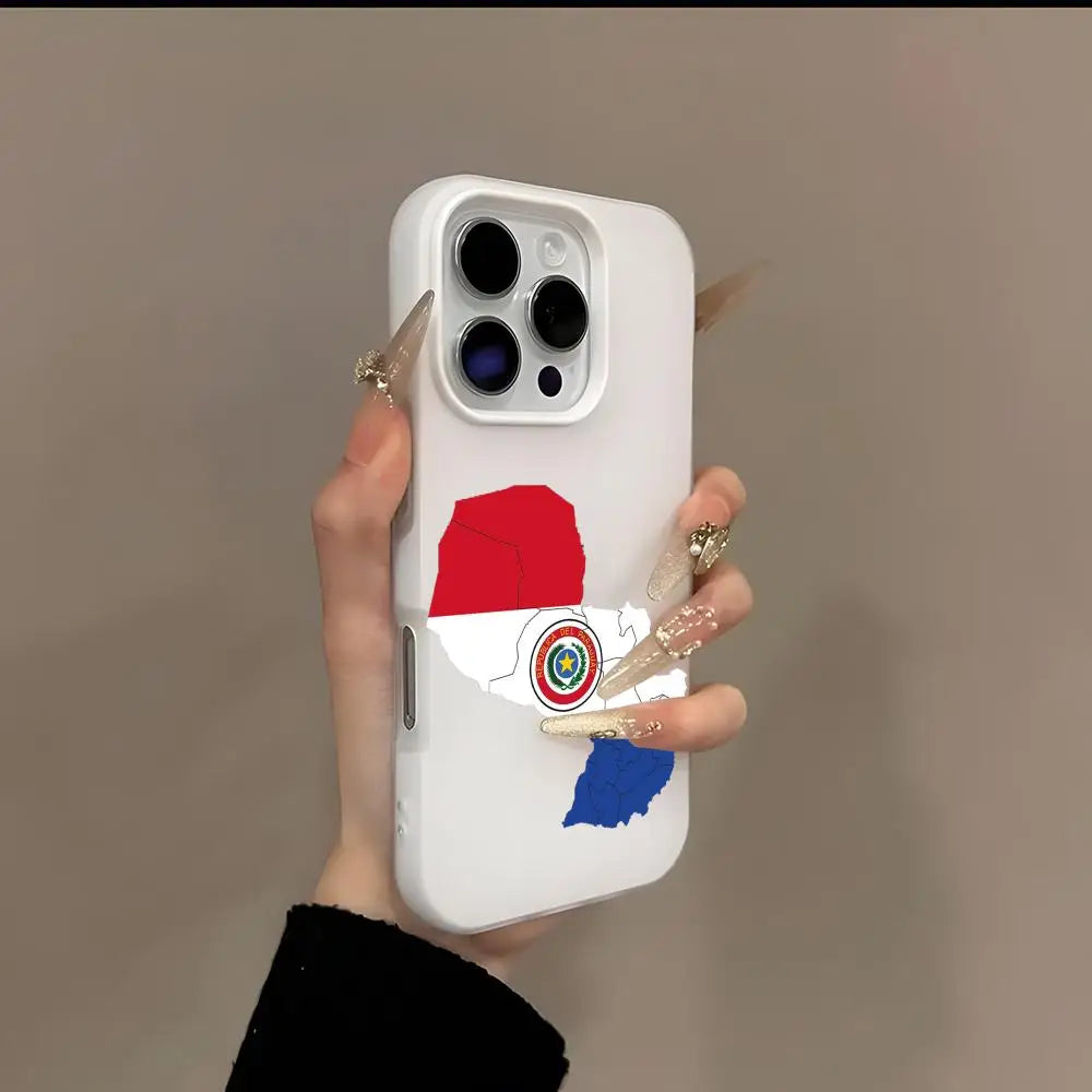 Paraguay Flag iPhone Case 2-in-1 Card Holder | iPhone 13–17 Phone Case Axl White4 iPhone17 Pro Max