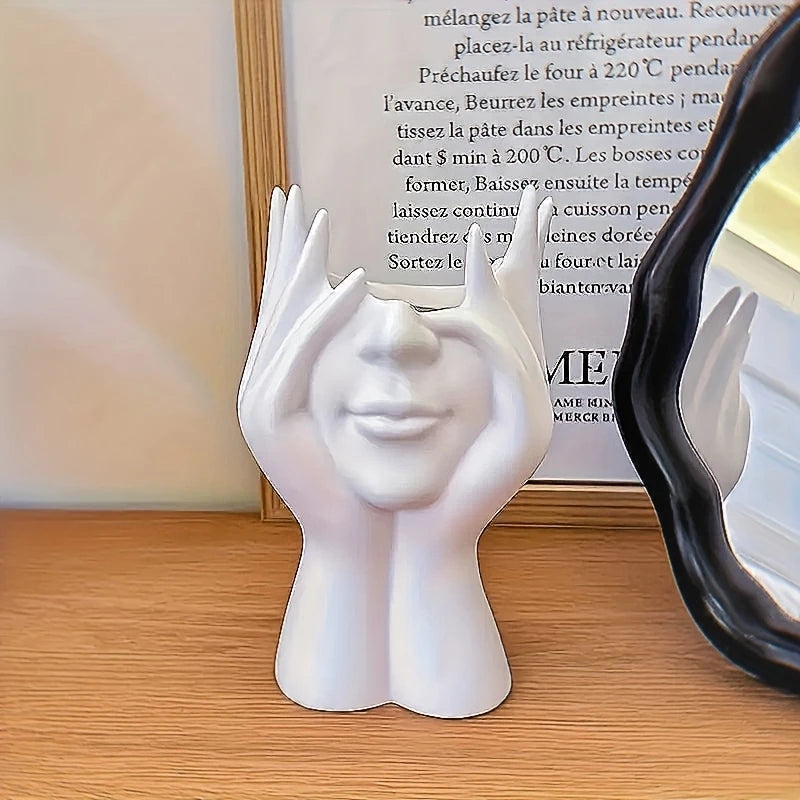 Human Body Art Makeup Brush & Pen Holder – Vinyl Desk Organizer Desk Organizer Axl WHITE