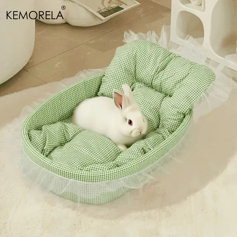 Fluffy Bunny Princess Nest – Plush Bed for Rabbits & Small Pets Small Pet Bed Axl Green