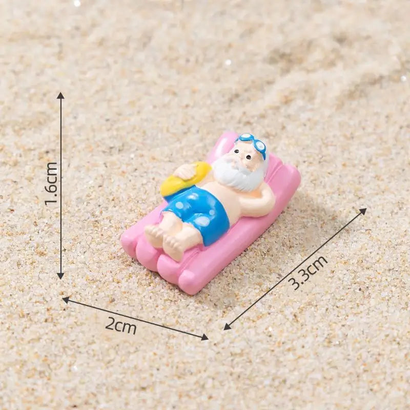 Mini Resin Summer Santa Figurine – Beach & Garden Décor Resin Figurine Axl A3
