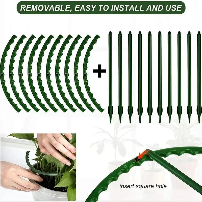 Semicircle Plastic Plant Support Stakes – 4pc Garden Flower Stand Plant Support Stakes Axl