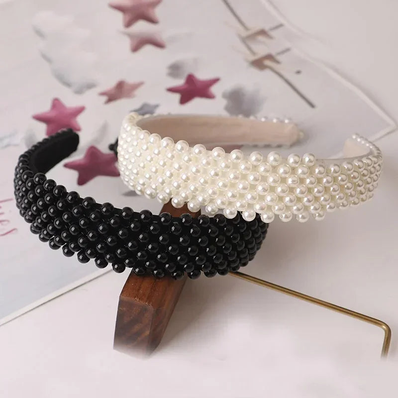 Retro Pearl Headbands for Women – Elegant Hair Accessories Pearl Hair Headband Axl
