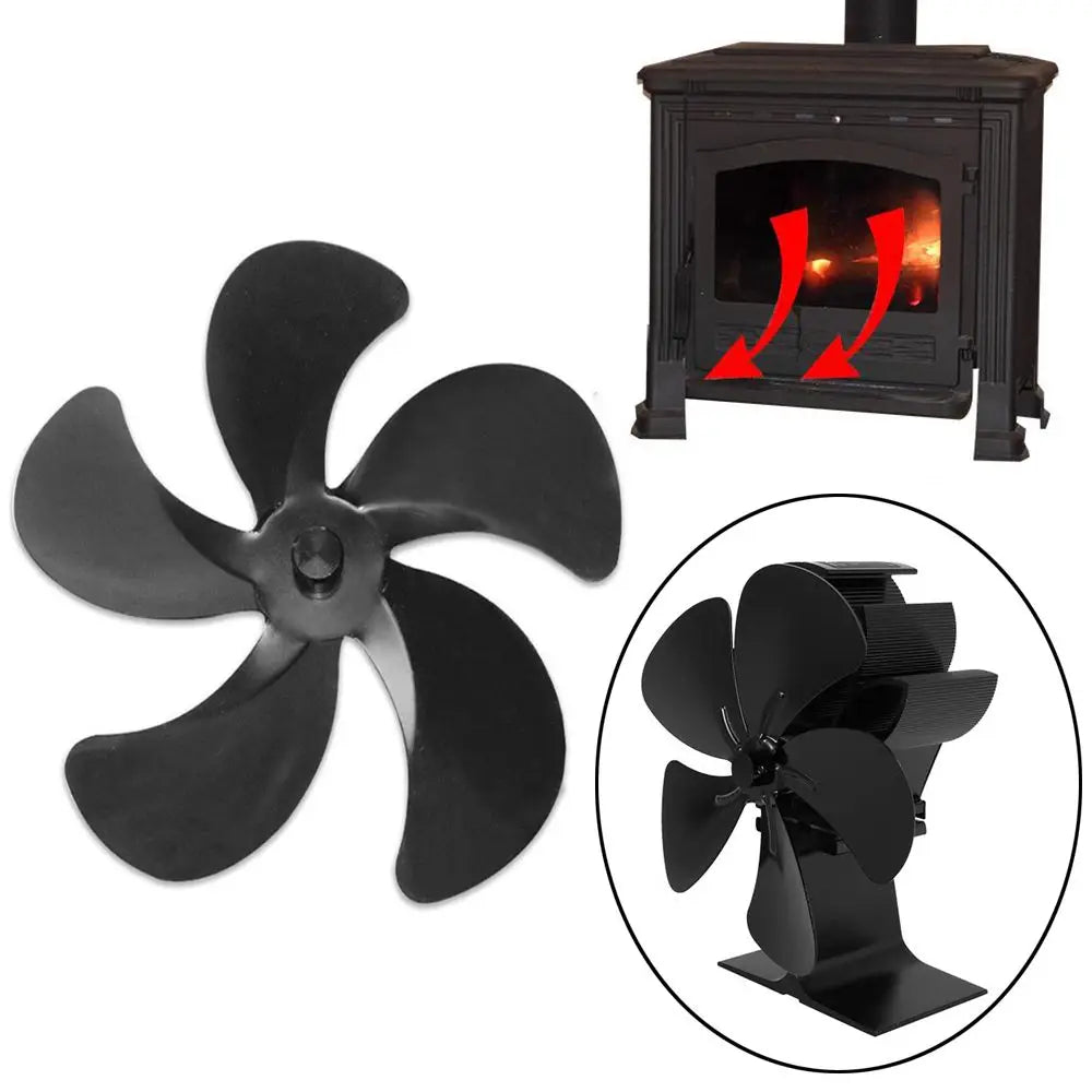 5-Blade Replacement Blades for Heat Powered Wood Stove Fan Stove Fan Blades Axl