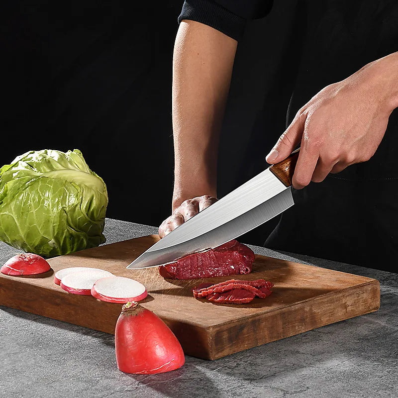 7-Inch Chef Knife – Rosewood Handle Stainless Steel Kitchen Knife Chef Knife Axl