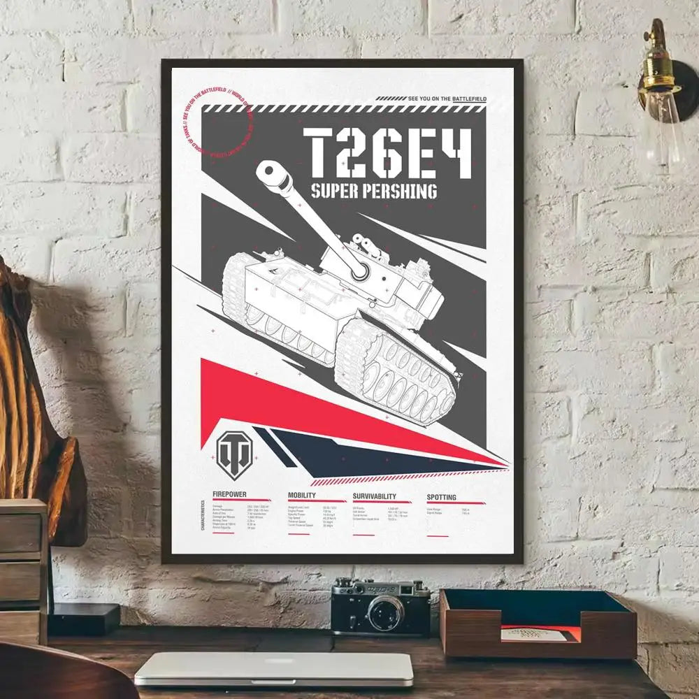 World of Tanks Game Wall Poster Removable Sticker Mural Decal Wall Sticker Mural Axl