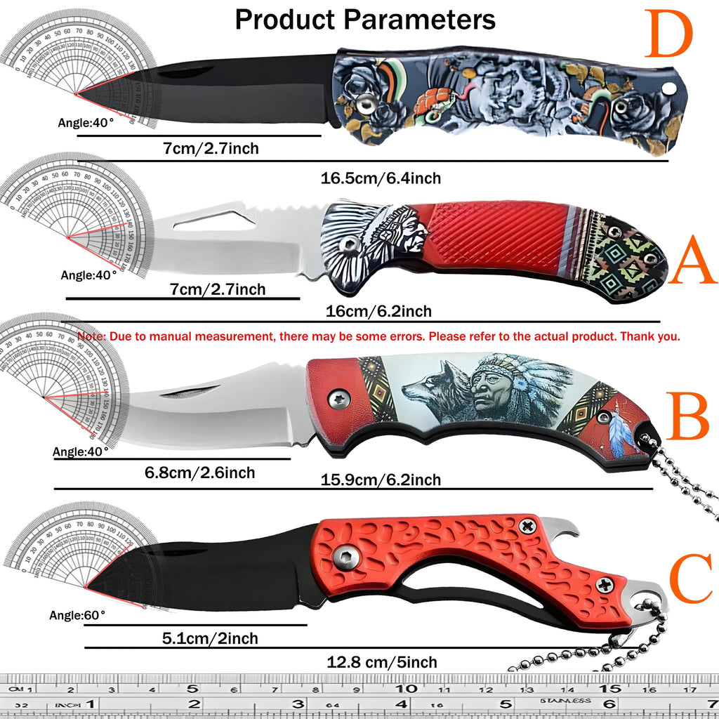 Folding Stainless Steel Paring Knife – Portable Kitchen Knife Folding Kitchen Knife Axl
