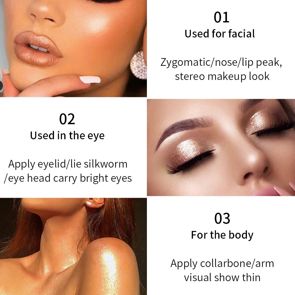 6-Color Diamond Highlighter Palette – Vegan Shimmer & Contour Highlighter Palette Axl