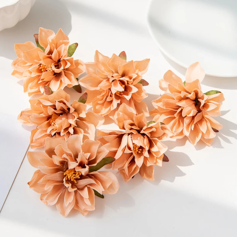 Silk Gerbera Artificial Flowers 40/80 Pcs – Wedding & DIY Decor Artificial Silk Flowers Axl Orange 40pcs
