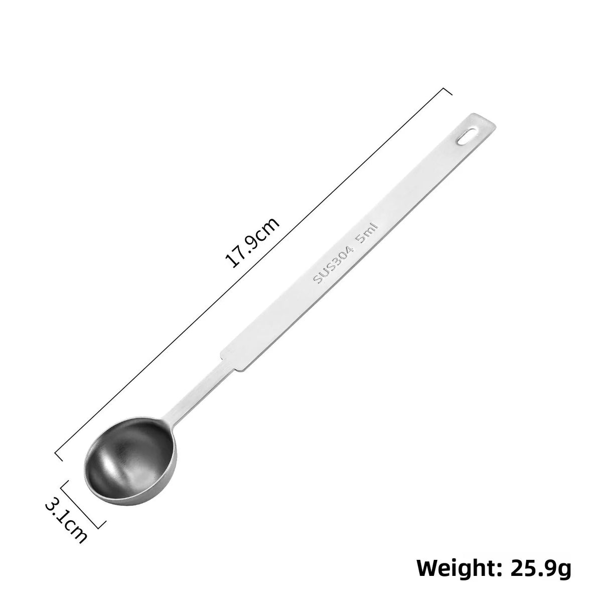 Stainless Steel Graduated Measuring Spoon – 5ml Coffee Scoop Measuring Spoon Axl 5ml(304Measuring spo 1 5g