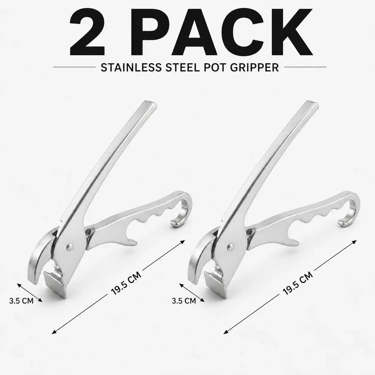 Aluminum Alloy Pizza Pan Gripper Tongs & Bottle Opener Kitchen Pan Gripper Axl 2 PACK