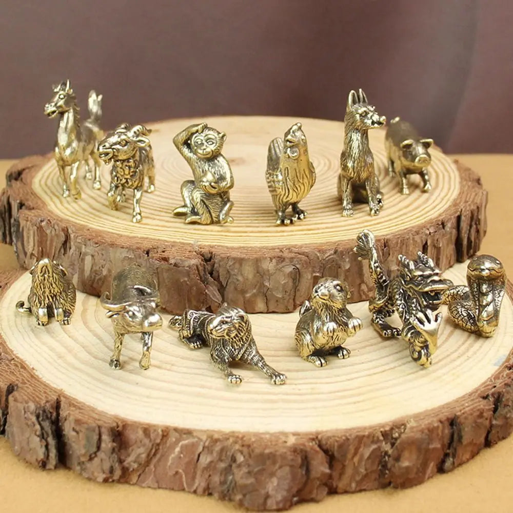 Chinese Zodiac Copper Animal Figurine – Miniature Desk Statue Copper Zodiac Figurine Axl