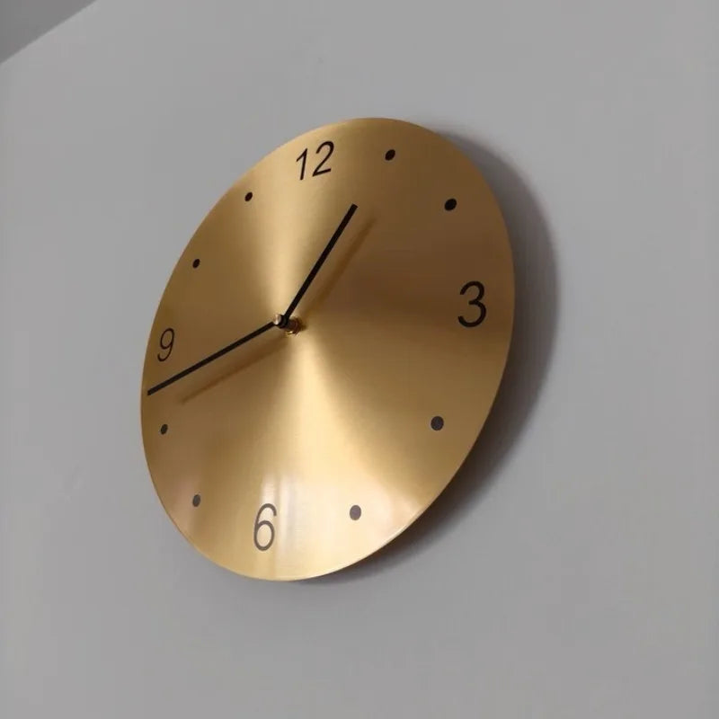 Modern Nordic Silent Wall Clock – Minimalist Gold Luxury Decor Silent Wall Clock Axl