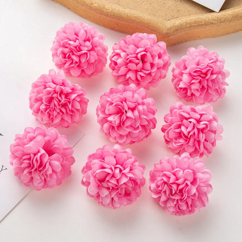 Silk Artificial Hydrangea Flower Heads – 10 or 100 Pcs DIY Decor Artificial Flower Heads Axl color 3 100pieces