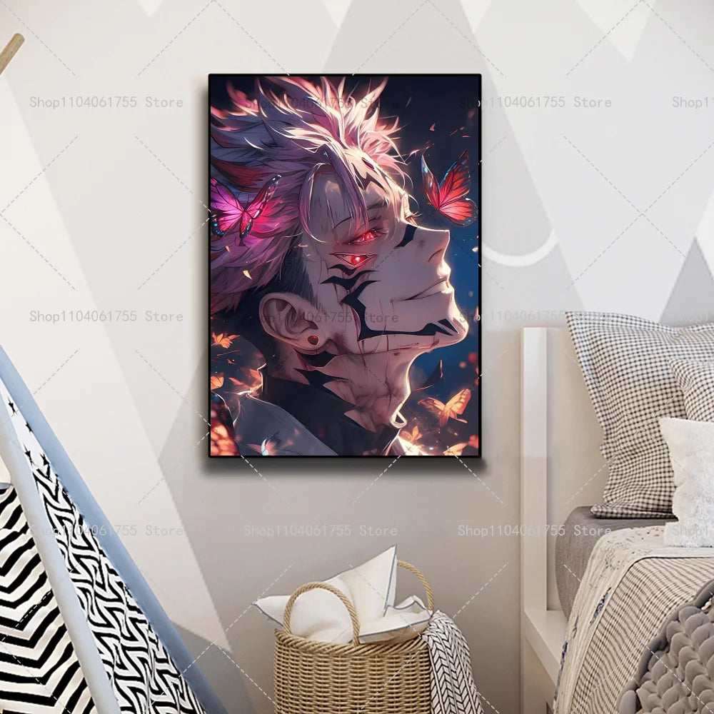 Jujutsu Kaisen Sukuna Anime Poster – Waterproof Wall Sticker Anime Wall Poster Axl