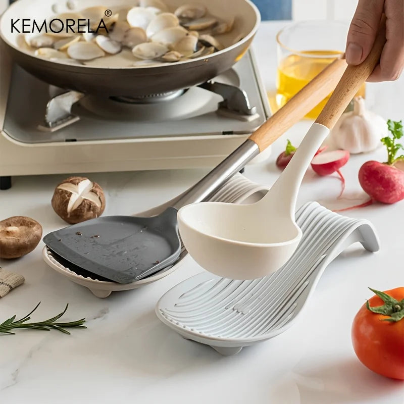 KEMORELA Silicone Spoon Rest – Non-Slip Heat Resistant Holder Silicone Spoon Rest Axl