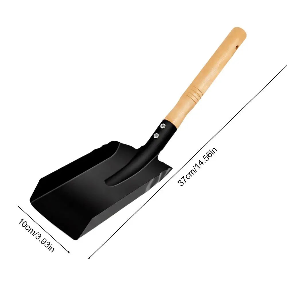 Fireplace Ash Shovel – Wooden Handle Coal Scoop Tool Fireplace Ash Shovel Axl Black